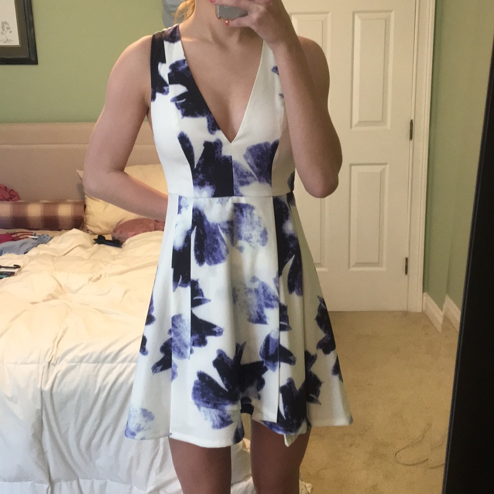 flowery low cut dress